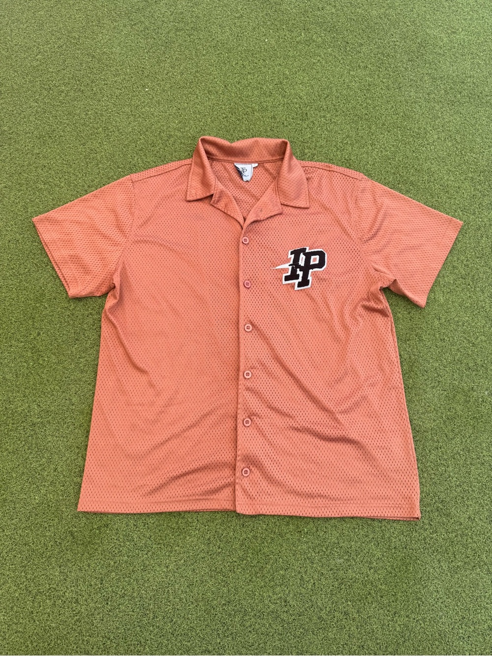 MODERN ATHLETIC SPORTY INAKA POWER GYM MESH JERSEY BUTTON DOWN SHORT SLEEVE TEE